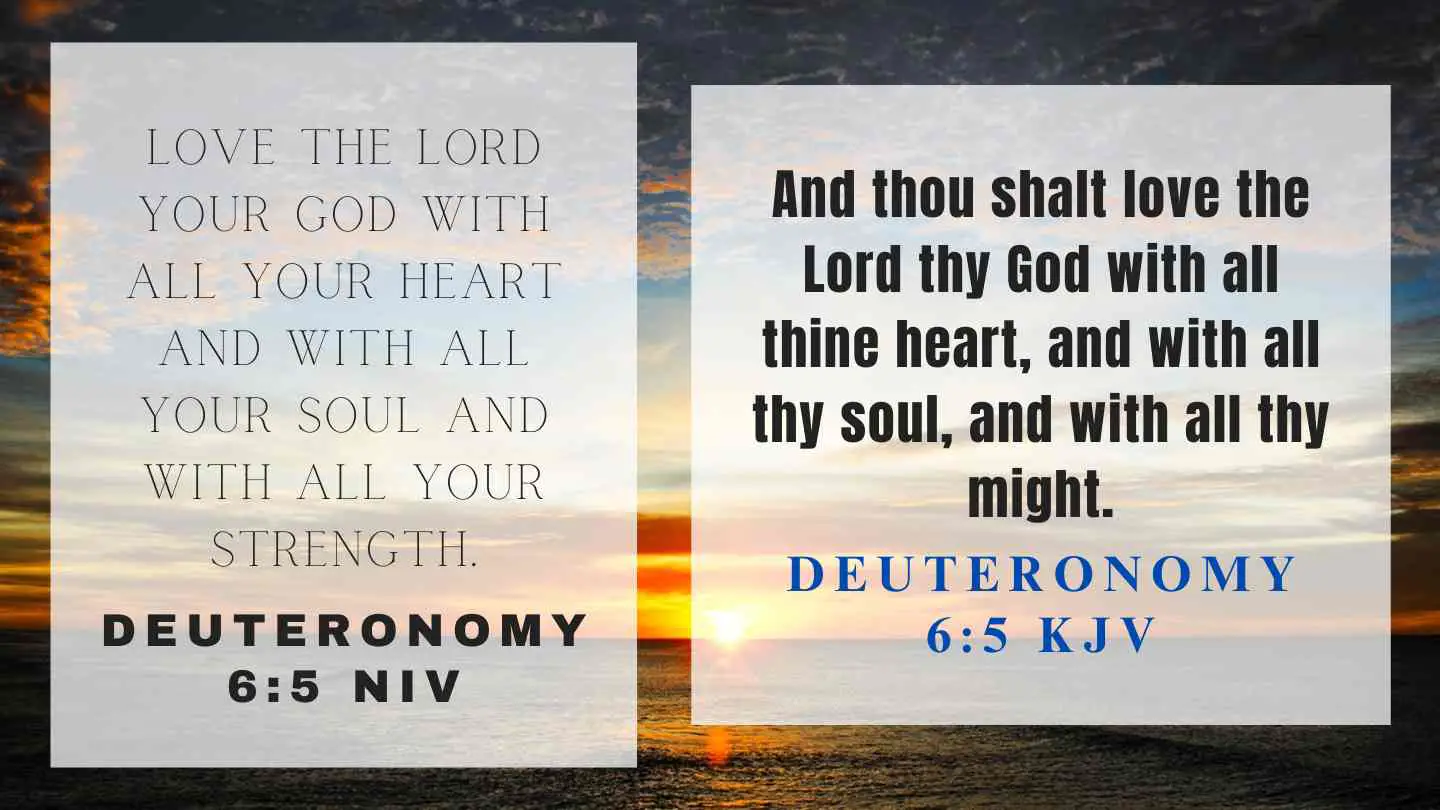 Deuteronomy 6:5 KJV and NIV