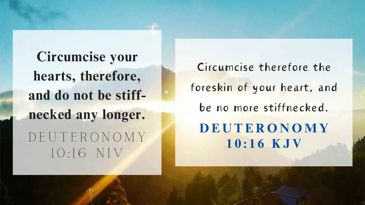 Deuteronomy 10:16 KJV and NIV