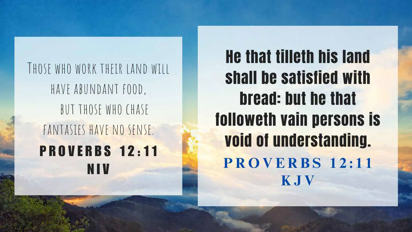 Proverbs 12:11 KJV and NIV