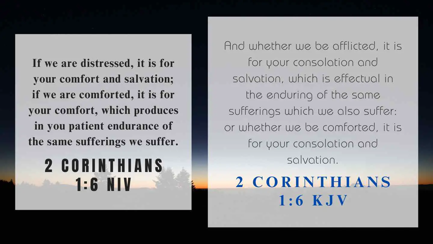 2 Corinthians 1:6 KJV and NIV
