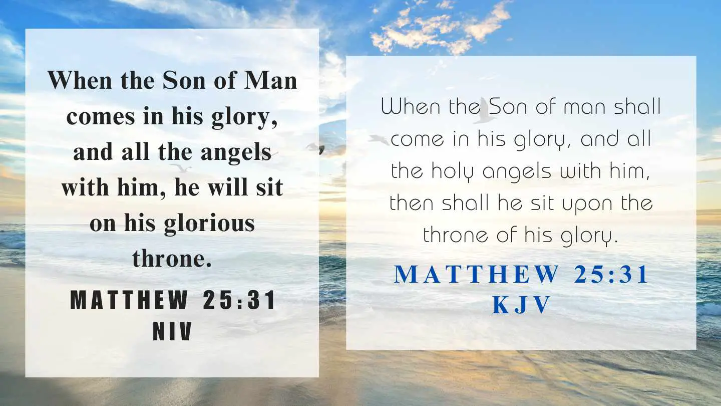 Matthew 25:31 KJV and NIV