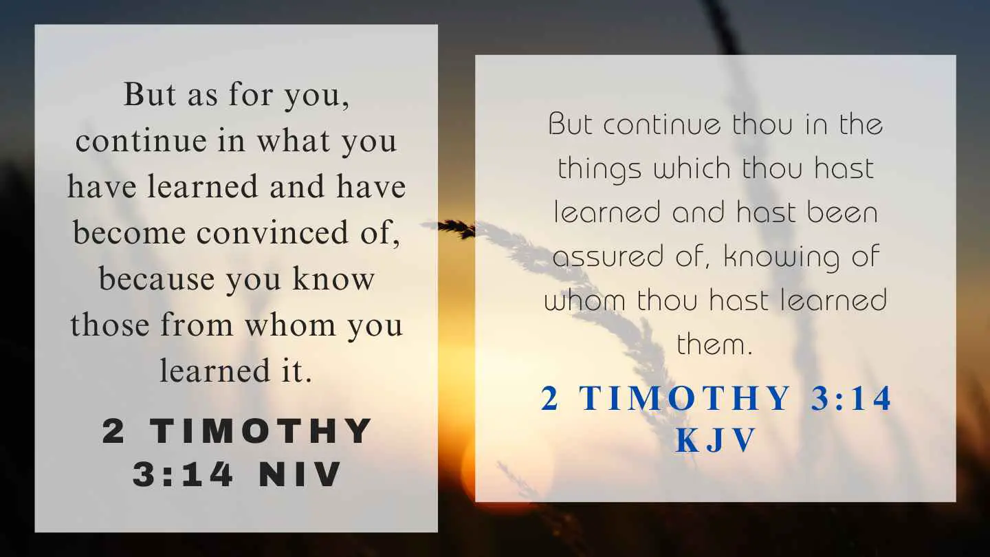 2 Timothy 3:14 KJV and NIV