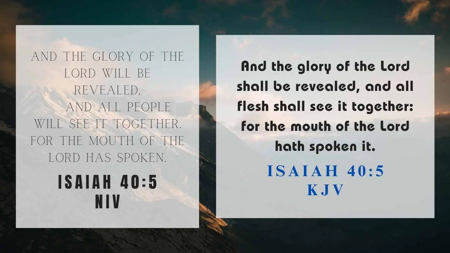 Isaiah 40:5 KJV and NIV