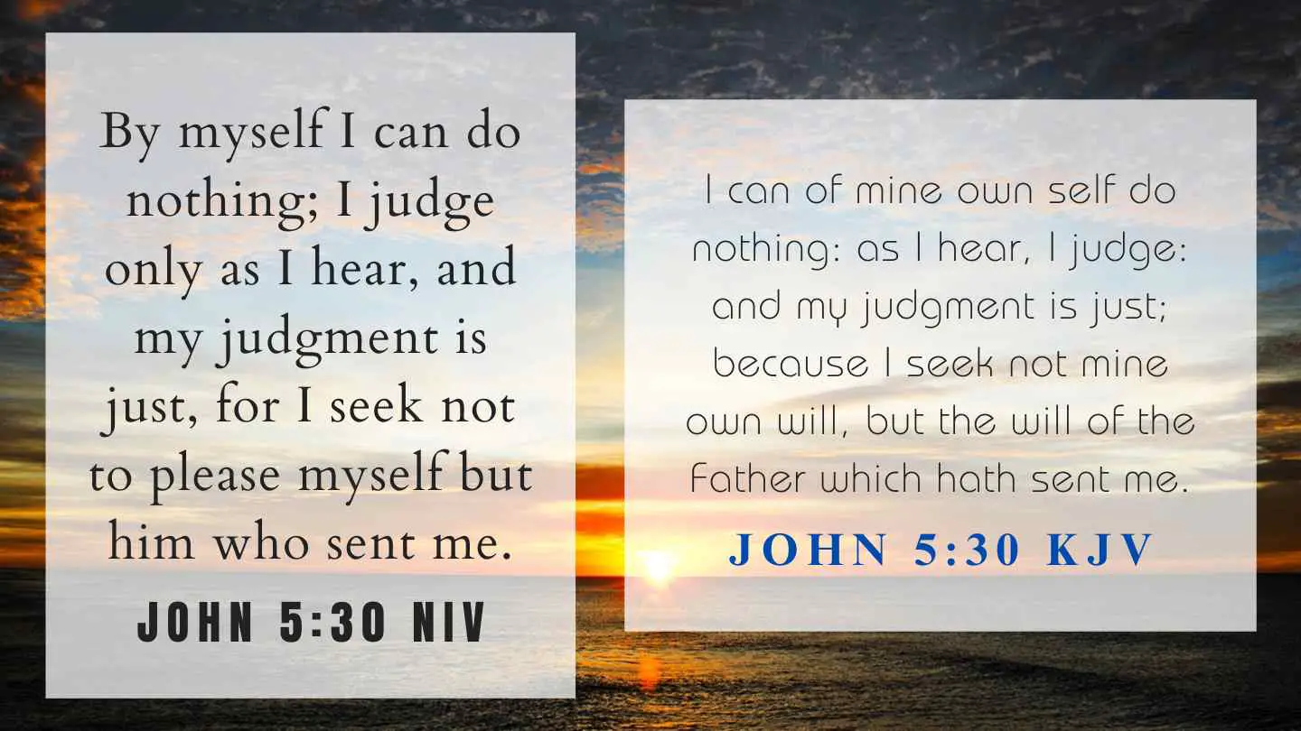 John 5:30 KJV and NIV
