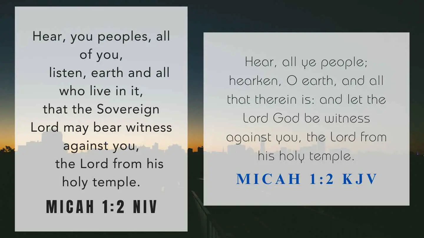 Micah 1:2 KJV and NIV