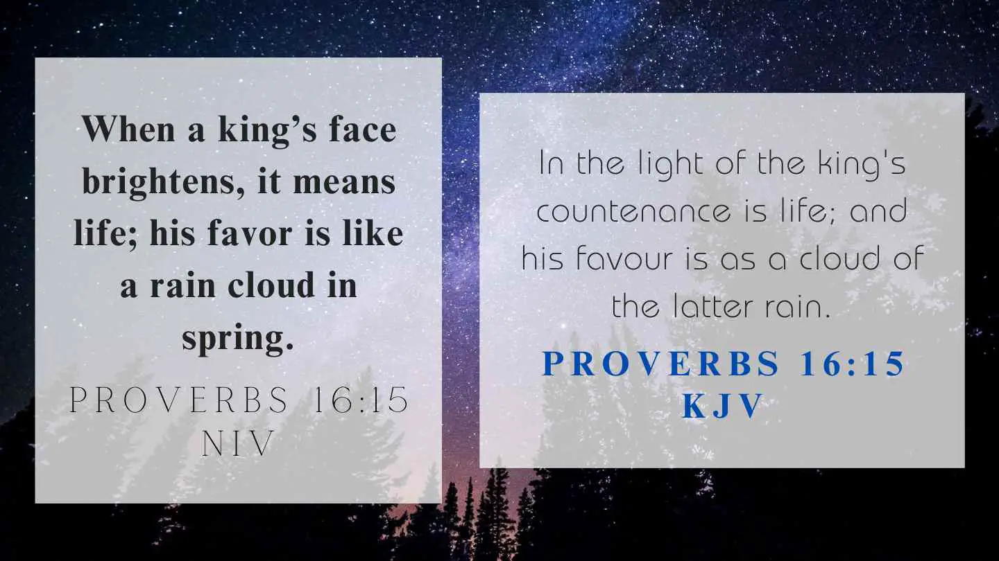Proverbs 16:15 KJV and NIV