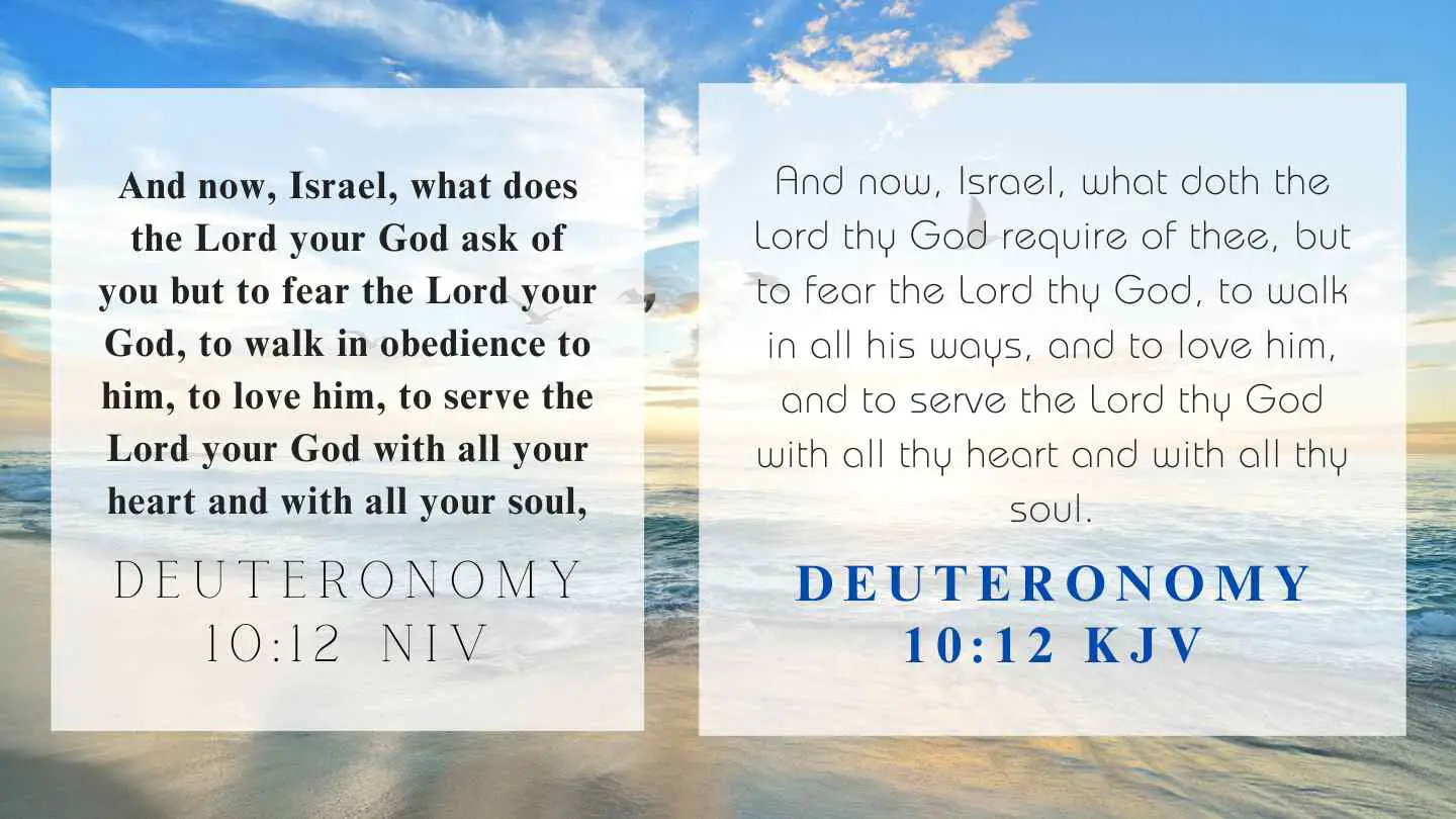Deuteronomy 10:12 KJV and NIV