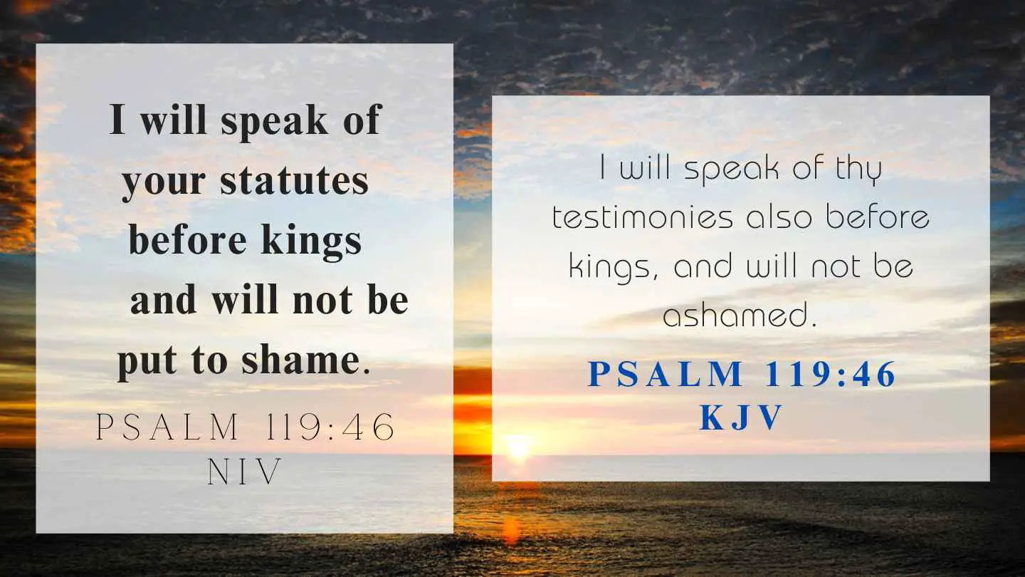 Psalm 119:46 KJV and NIV