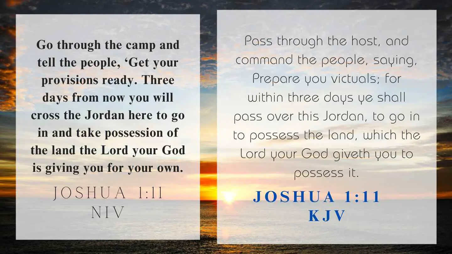 Joshua 1:11 KJV and NIV