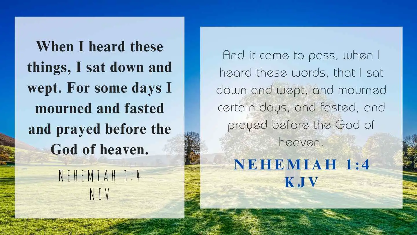 Nehemiah 1:4 KJV and NIV