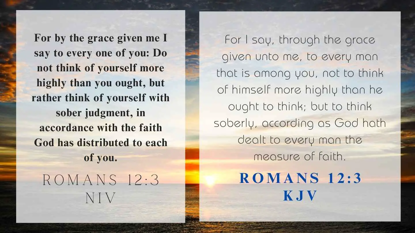 Romans 12:3 KJV and NIV