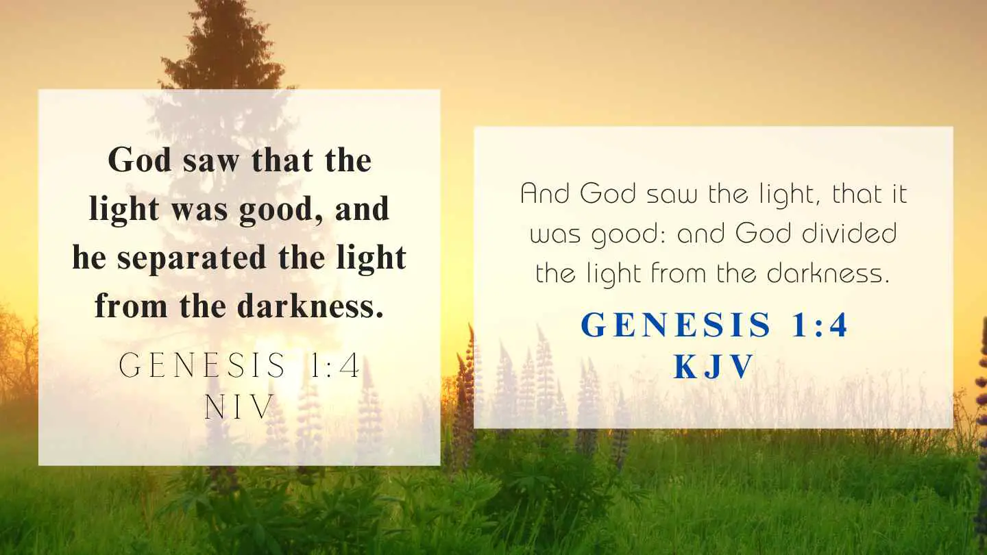 Genesis 1:4 KJV and NIV