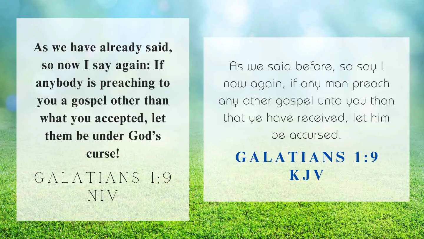 Galatians 1:9 KJV and NIV