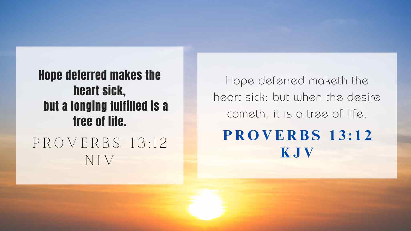 Proverbs 13:12 KJV and NIV
