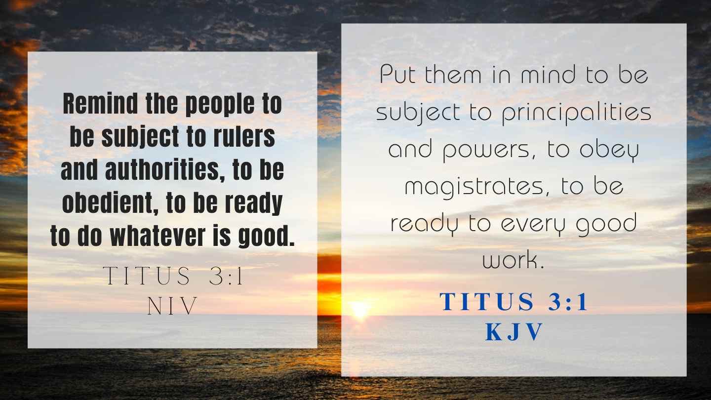 Titus 3:1 KJV and NIV