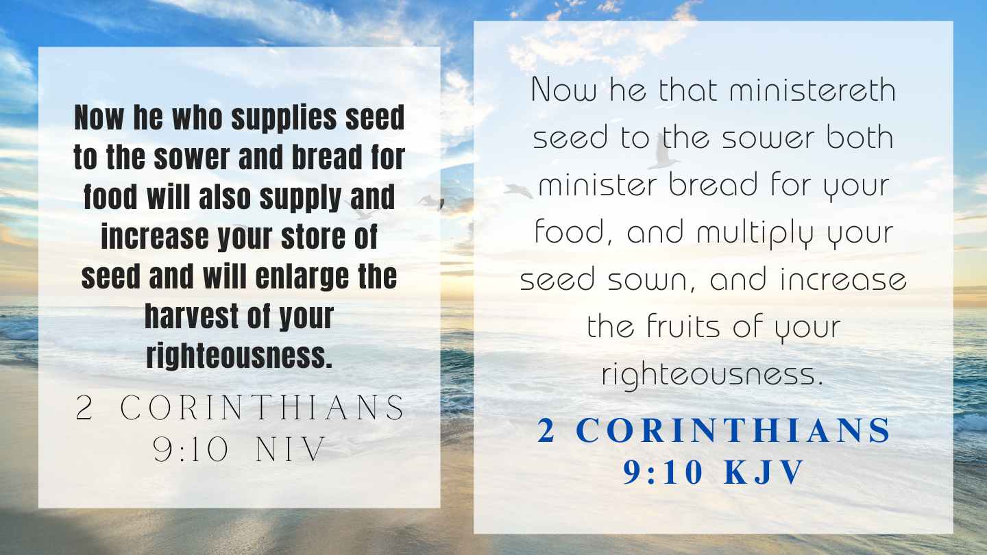 2 Corinthians 9:10 KJV and NIV