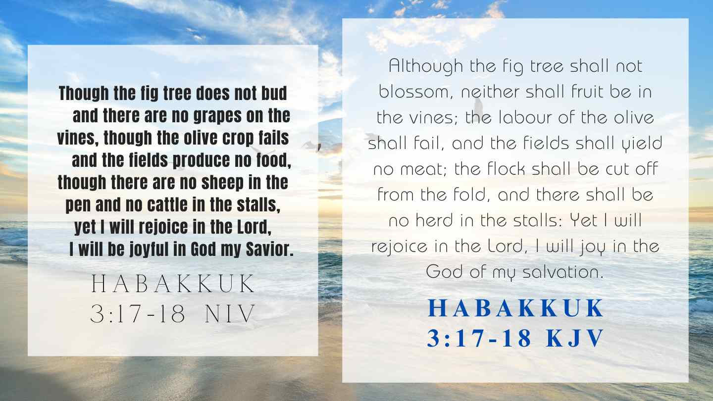 Habakkuk 3:17-18 KJV and NIV
