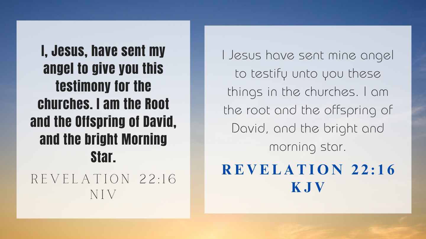Revelation 22:16 KJV and NIV