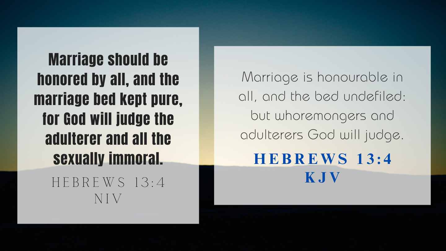 Hebrews 13:4 KJV and NIV