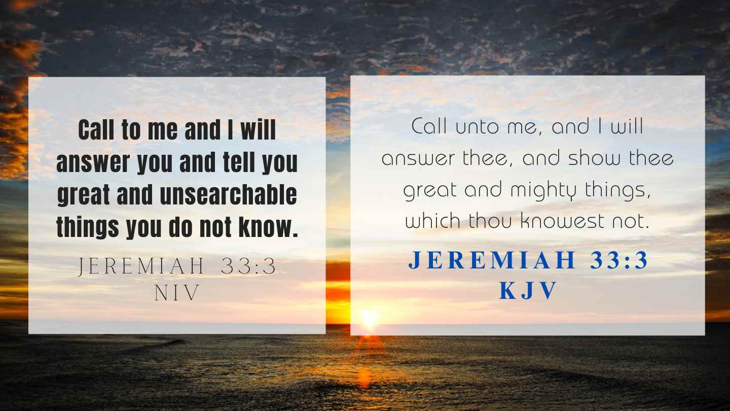 Jeremiah 33:3 KJV and NIV
