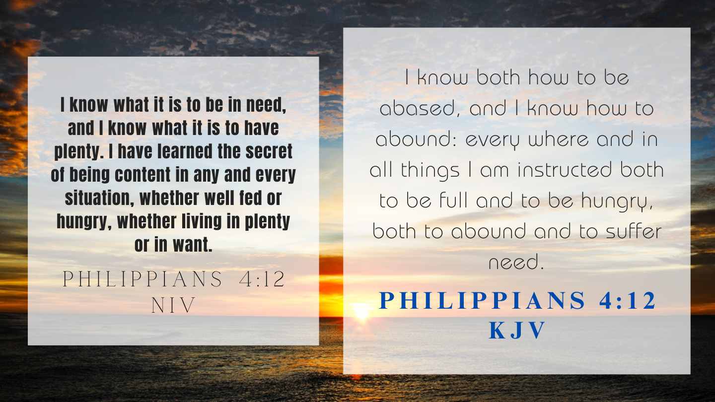 Philippians 4:12 KJV and NIV
