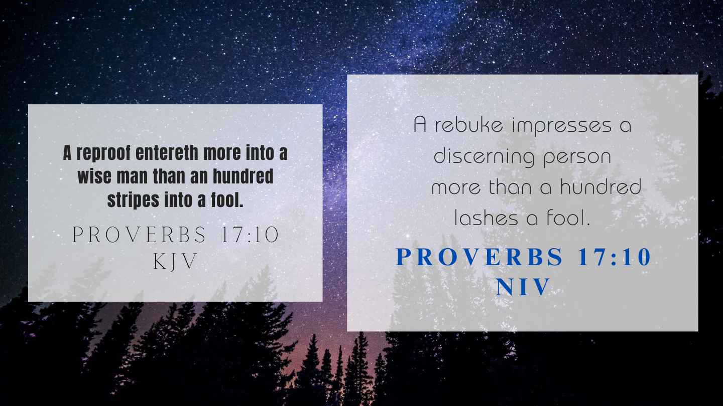 Proverbs 17:10 KJV and NIV