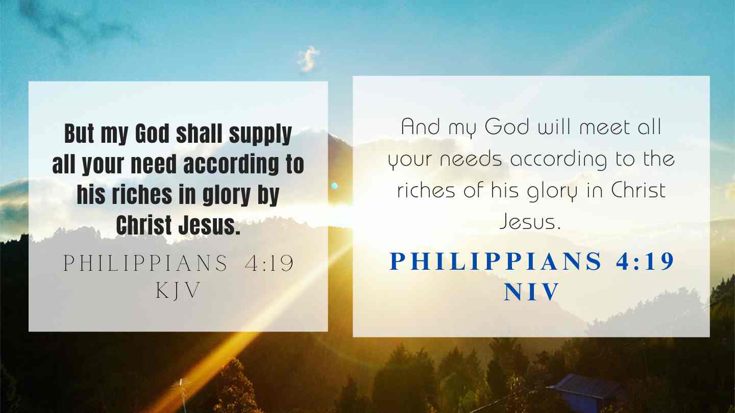 Philippians 4:19 KJV and NIV
