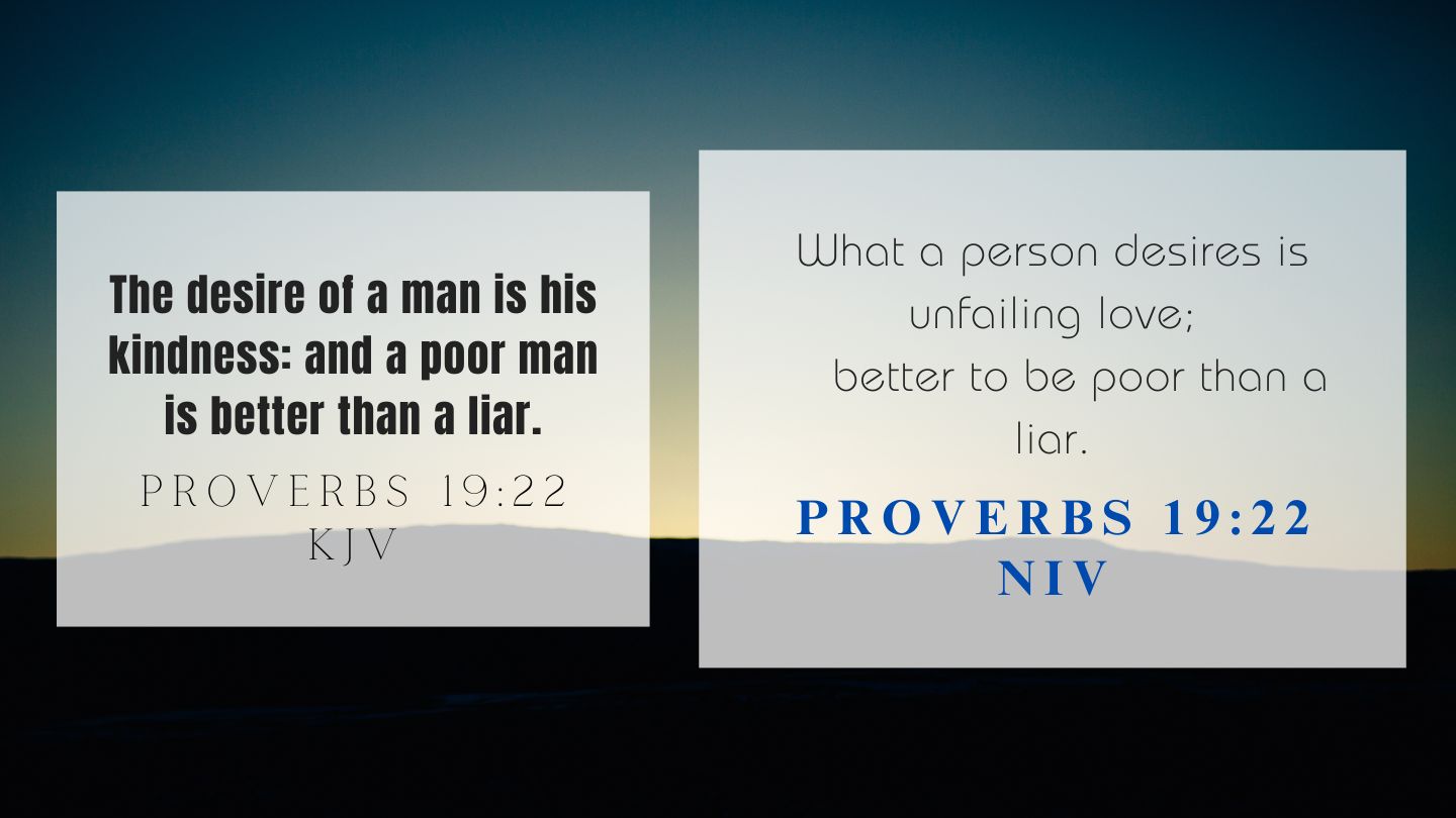 Verse today Proverbs 19:22 April 27 2024