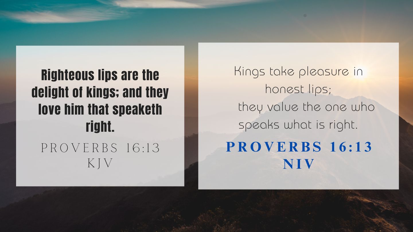 Verse today Proverbs 16:13 May 1 2024
