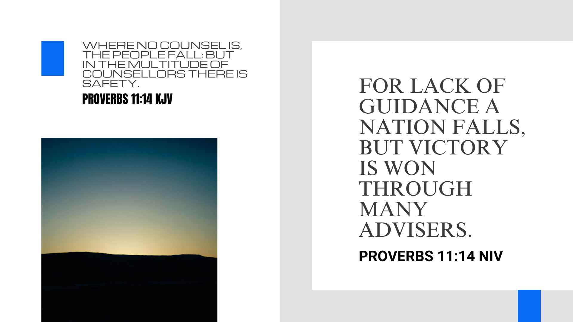 Proverbs 11:14 KJV and NIV