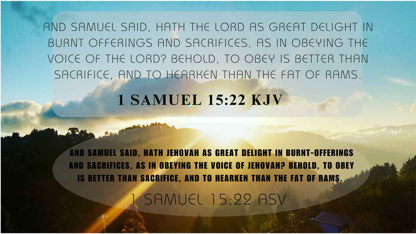 Verse today 1 Samuel 15:22 May 14 2024