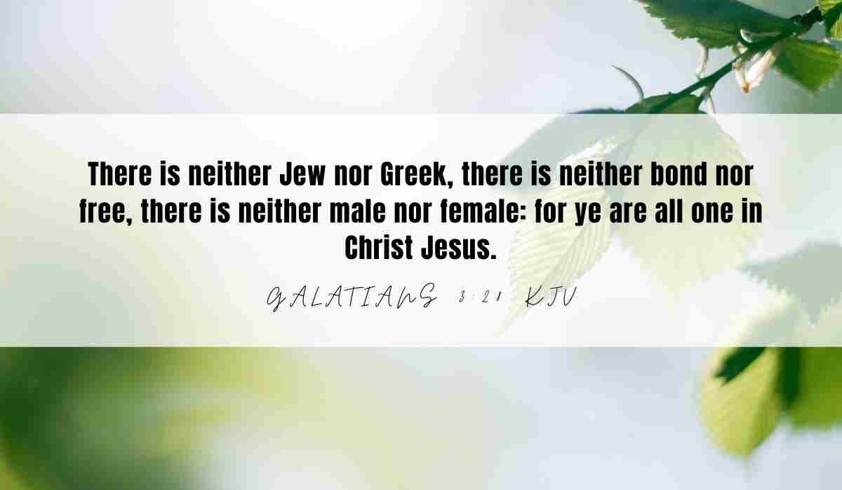 Powerful inspiration from Galatians 3:28 February 21st 2025