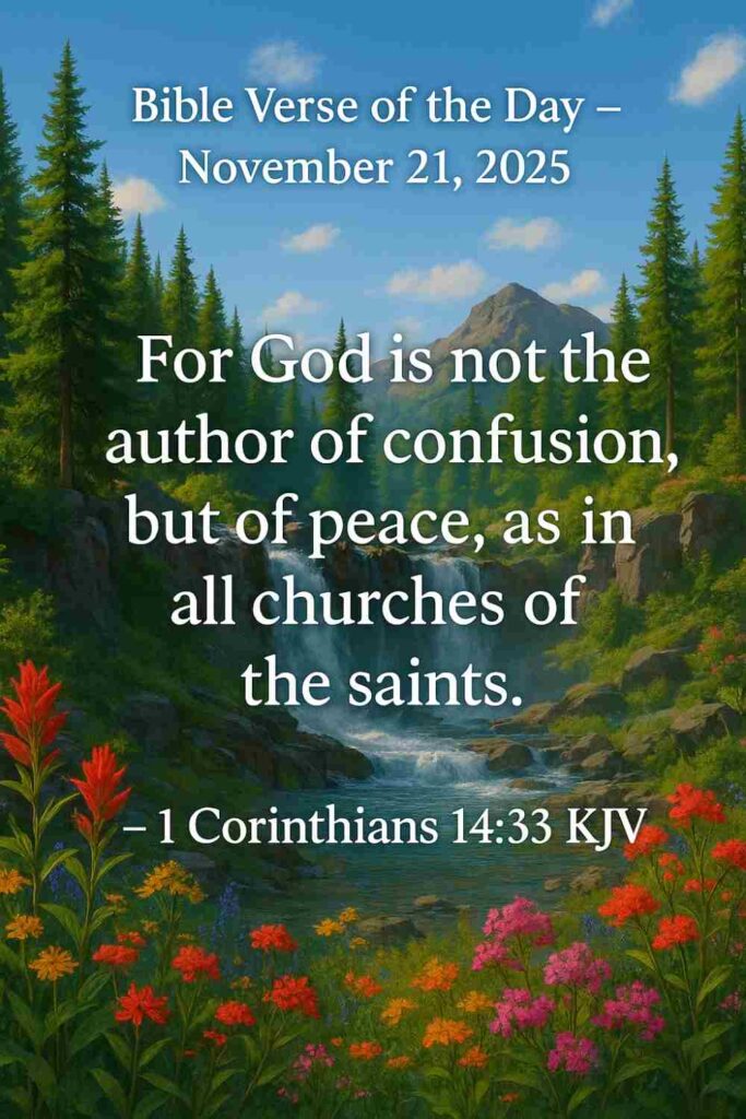 Reflection on Today's Verse from 1 Corinthians 14:33 - November 22nd 2025