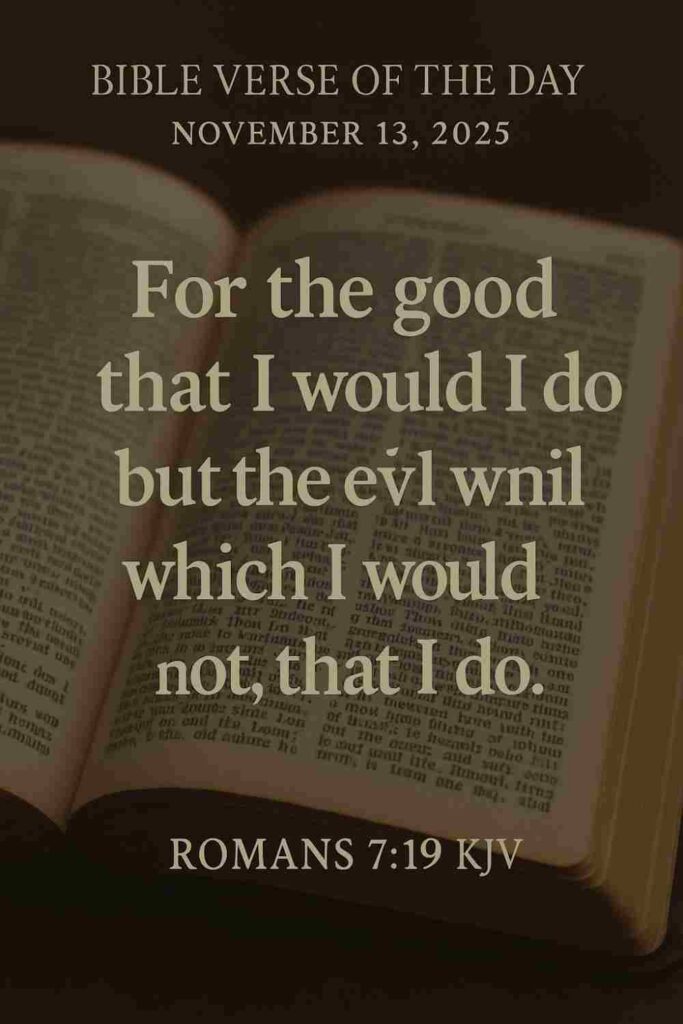 Reflection on Today's Verse from Romans 7:19 - November 13th 2025