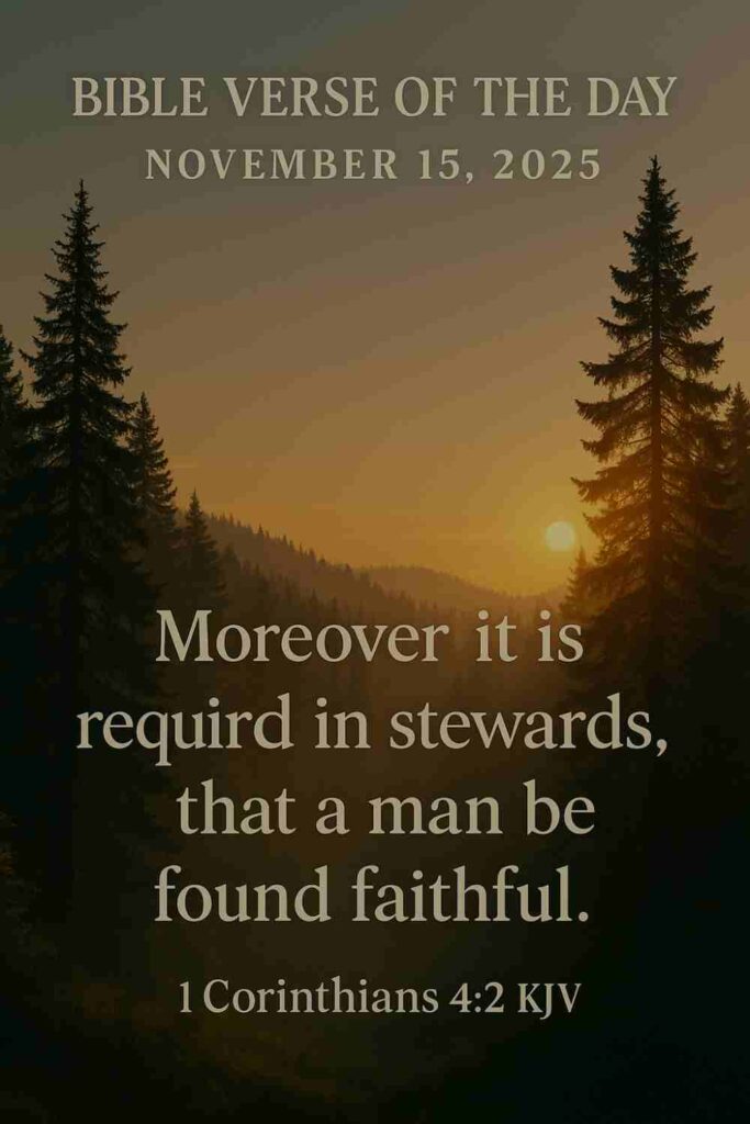 Reflection on Today's Verse from 1 Corinthians 4:2 - November 15th 2025