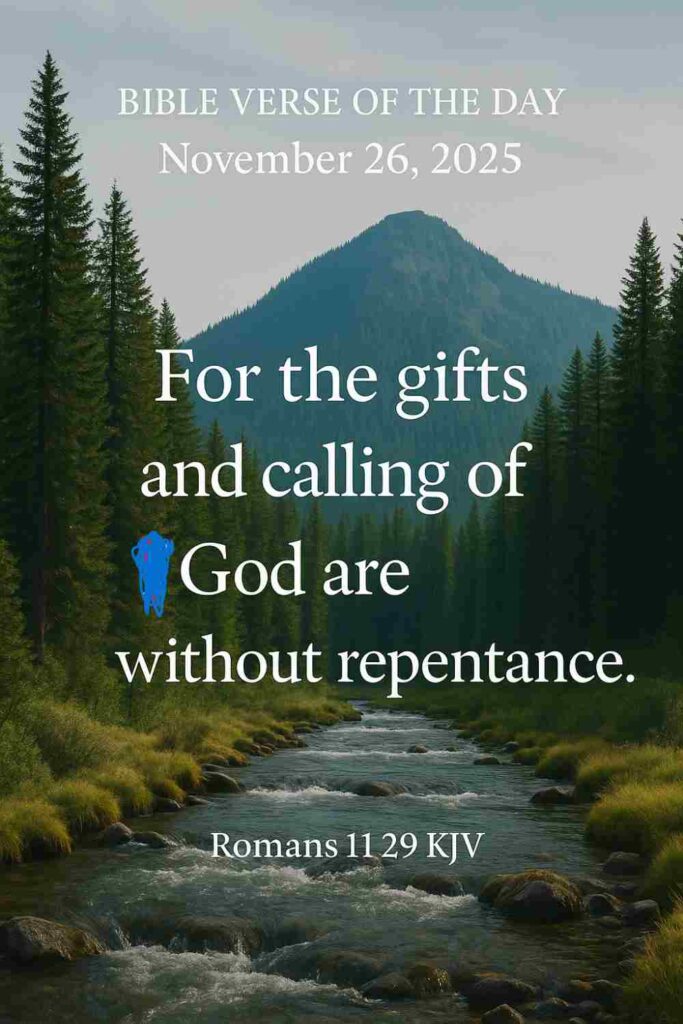 Reflection on Today's Verse from Romans 11:29 - November 26th 2025