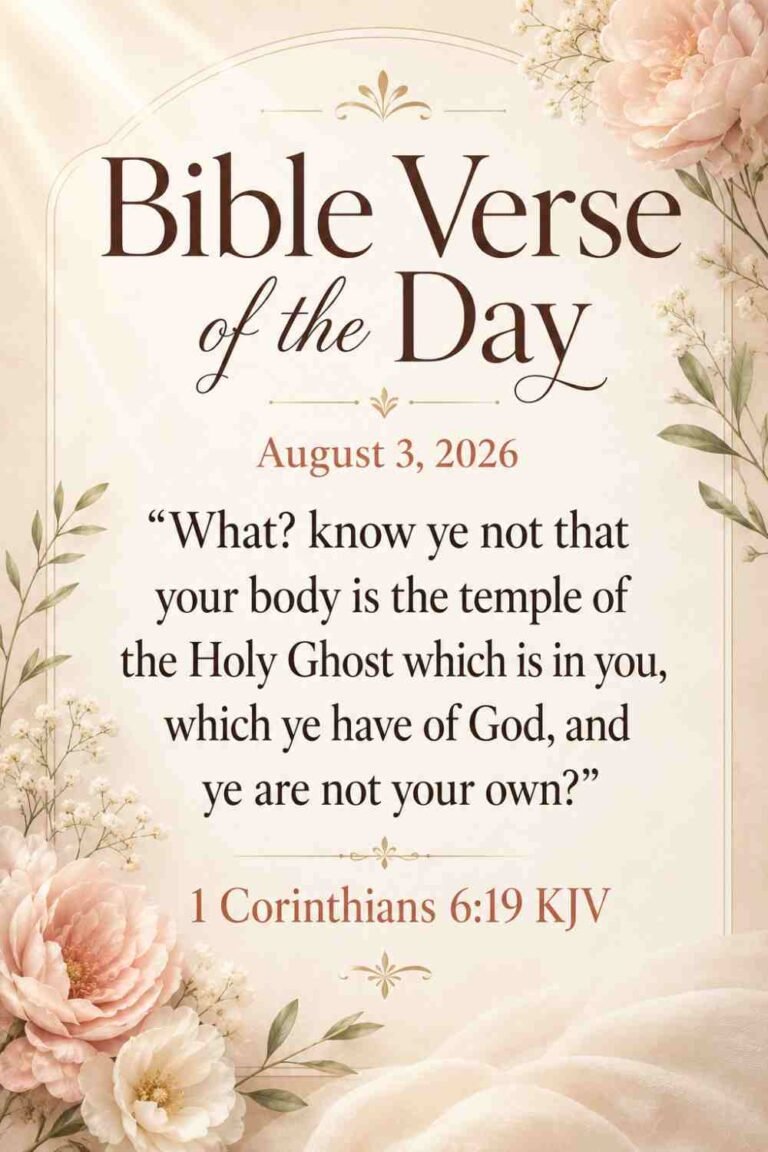 Reflection on Today's Verse from 1 Corinthians 6:19 for August 3, 2026