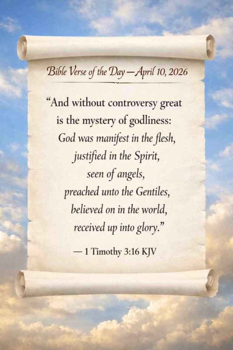 Reflection on Today's Verse from 1 Timothy 3:16 - April 10th 2026