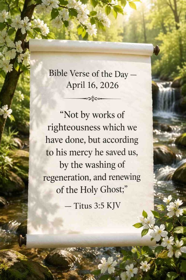 Reflection on Today's Verse from Titus 3:5 - April 16th 2026