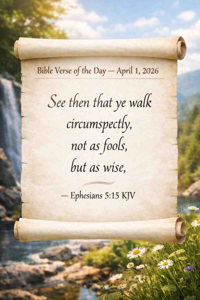 Reflection on Today's Verse from Ephesians 5:15 - April 1st 2026
