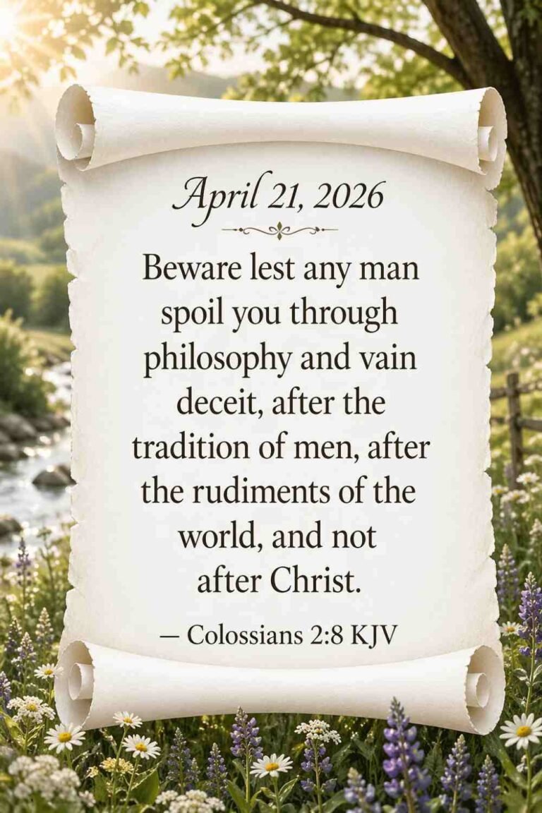 Reflection on Today's Verse from Colossians 2:8 - April 21st 2026