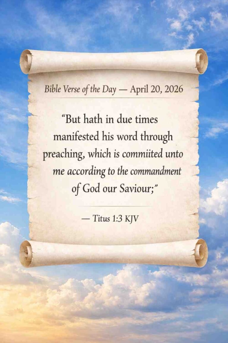 Reflection on Today's Verse from Titus 1:3 - April 20th 2026