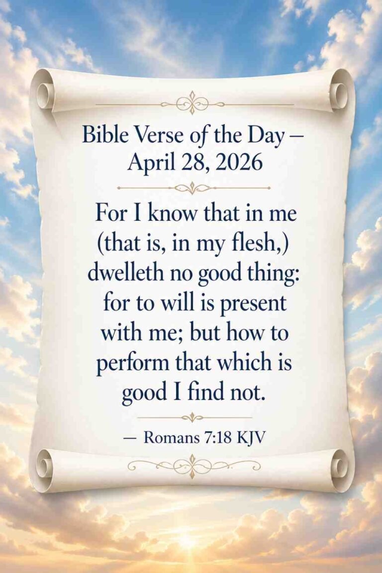 Reflection on Today's Verse from Romans 7:18 - April 28th 2026