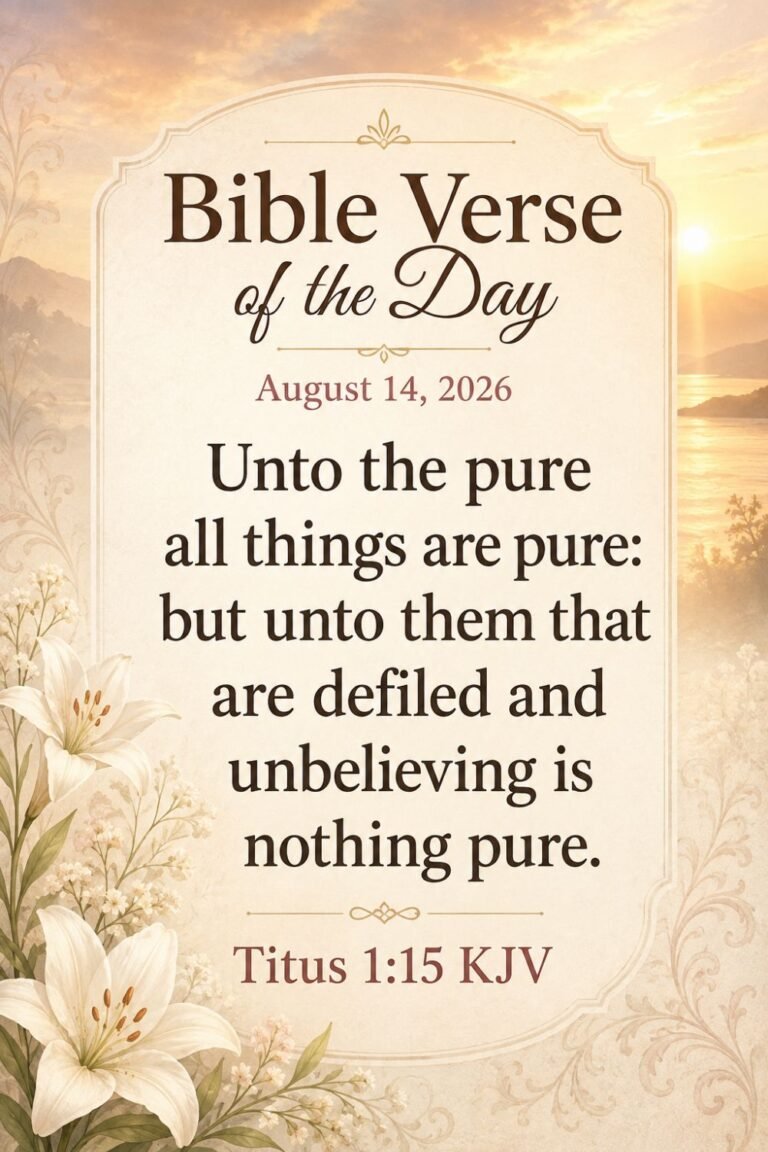 Reflection on Today's Verse from Titus 1:15 for August 14, 2026