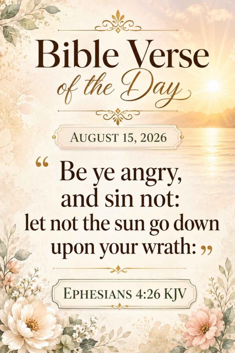 Reflection on Today's Verse from Ephesians 4:26 for August 15, 2026