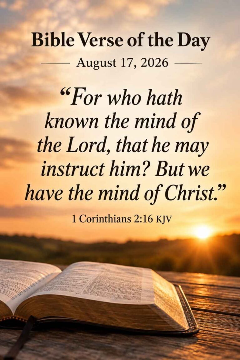 Reflection on Today's Verse from 1 Corinthians 2:16 for August 17, 2026