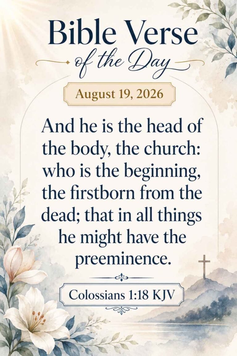 Reflection on Today's Verse from Colossians 1:18 for August 19, 2026