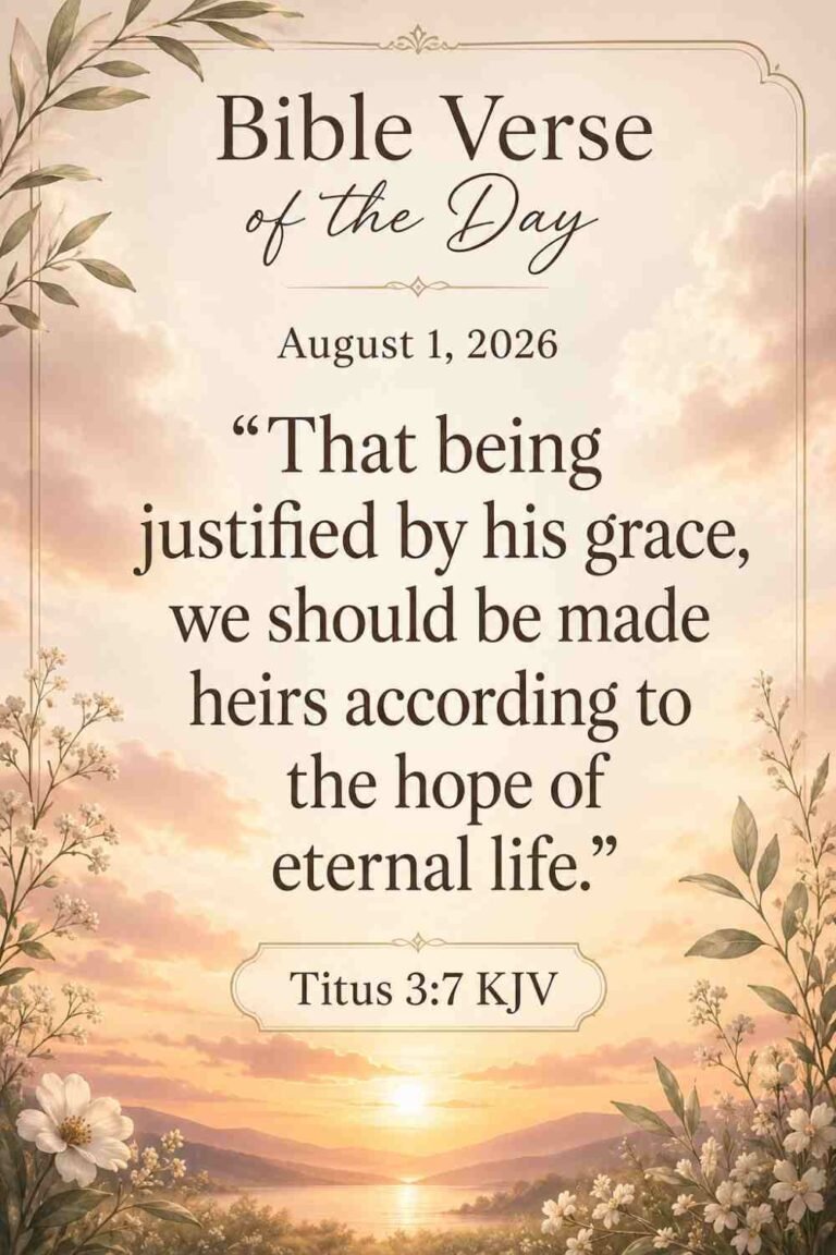 Reflection on Today's Verse from Titus 3:7 for August 1, 2026