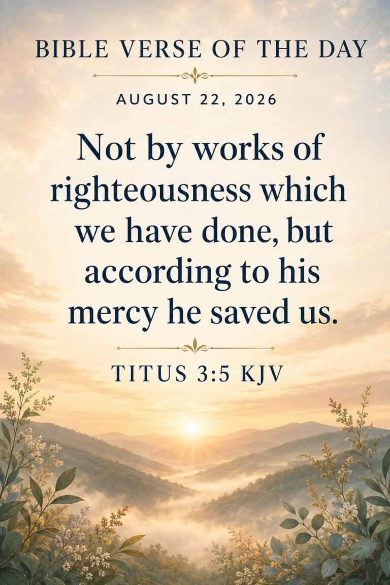 Reflection on Today's Verse from Titus 3:5 for August 22, 2026