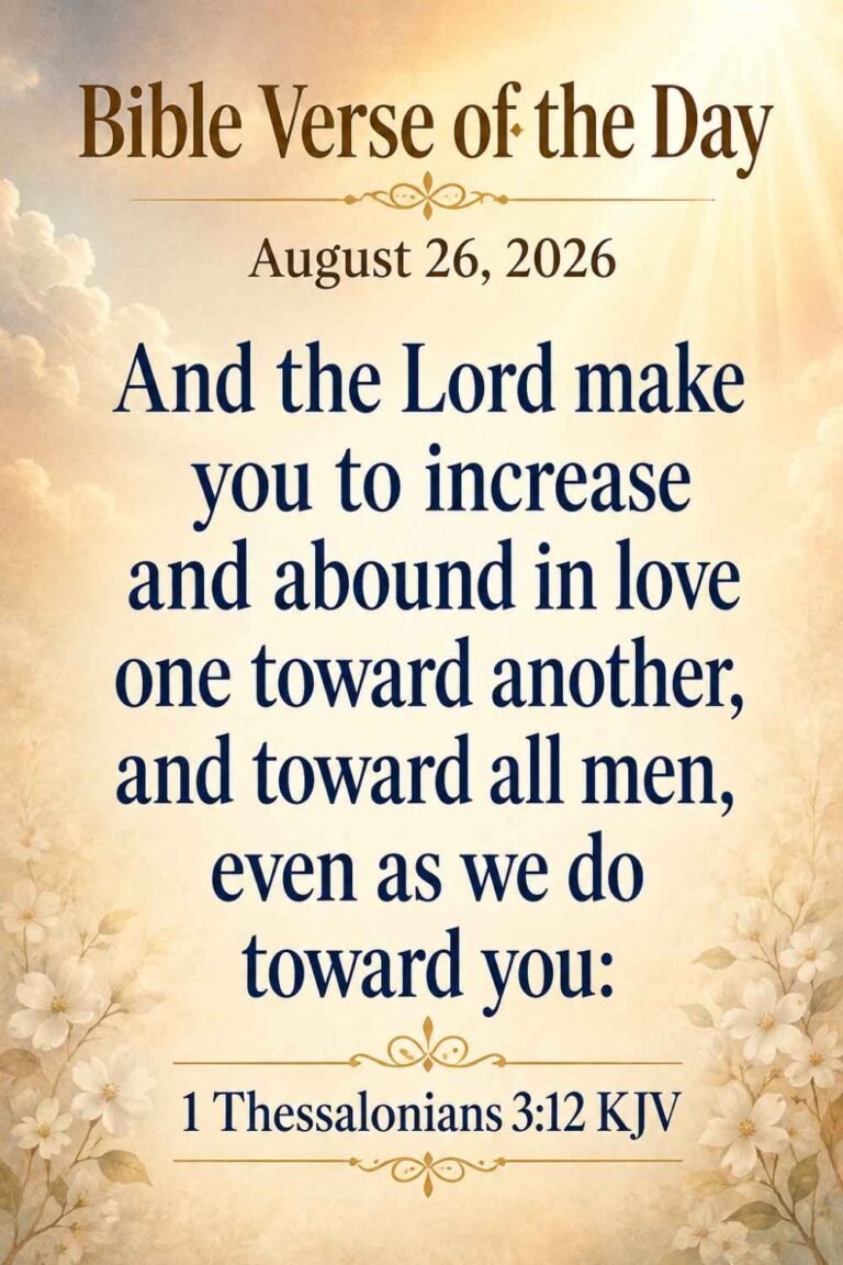 Reflection on Today's Verse from 1 Thessalonians 3:12 for August 26, 2026
